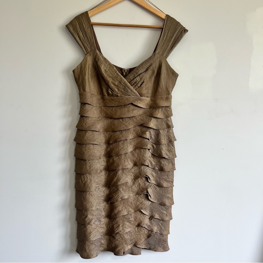 London Times Bronze Layered Dress